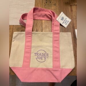 Trader Joe’s Pink & Cream Canvas Tote Bag